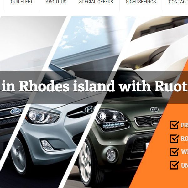 Ruote Rent a car - Κατασκευή Ιστοσελίδας για ενοικιαζόμενα αυτοκίνητα